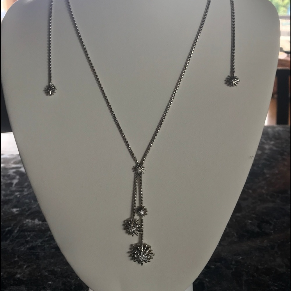 Starburst Y Necklace with Diamonds
